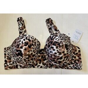 Time and Tru Bikini Swim Top Size‎ 1X Cheetah Print Underwire Molded Cups